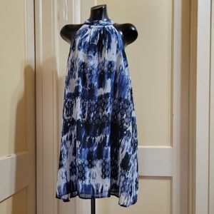 Japna Dress Blue Sleeveless Womens Large  High Neck Handmade